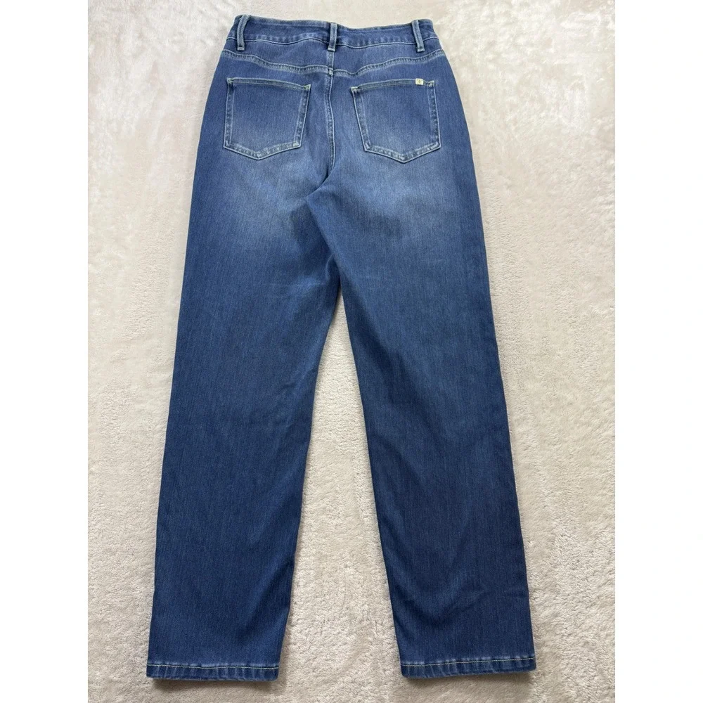 Halara Womens Straight Leg Stretch Blue Denim Jeans S Petite Meas: 25x27
